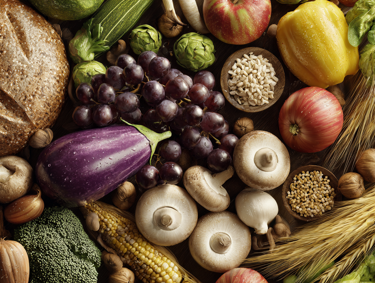 Színes zöldségek és egészséges összetevők